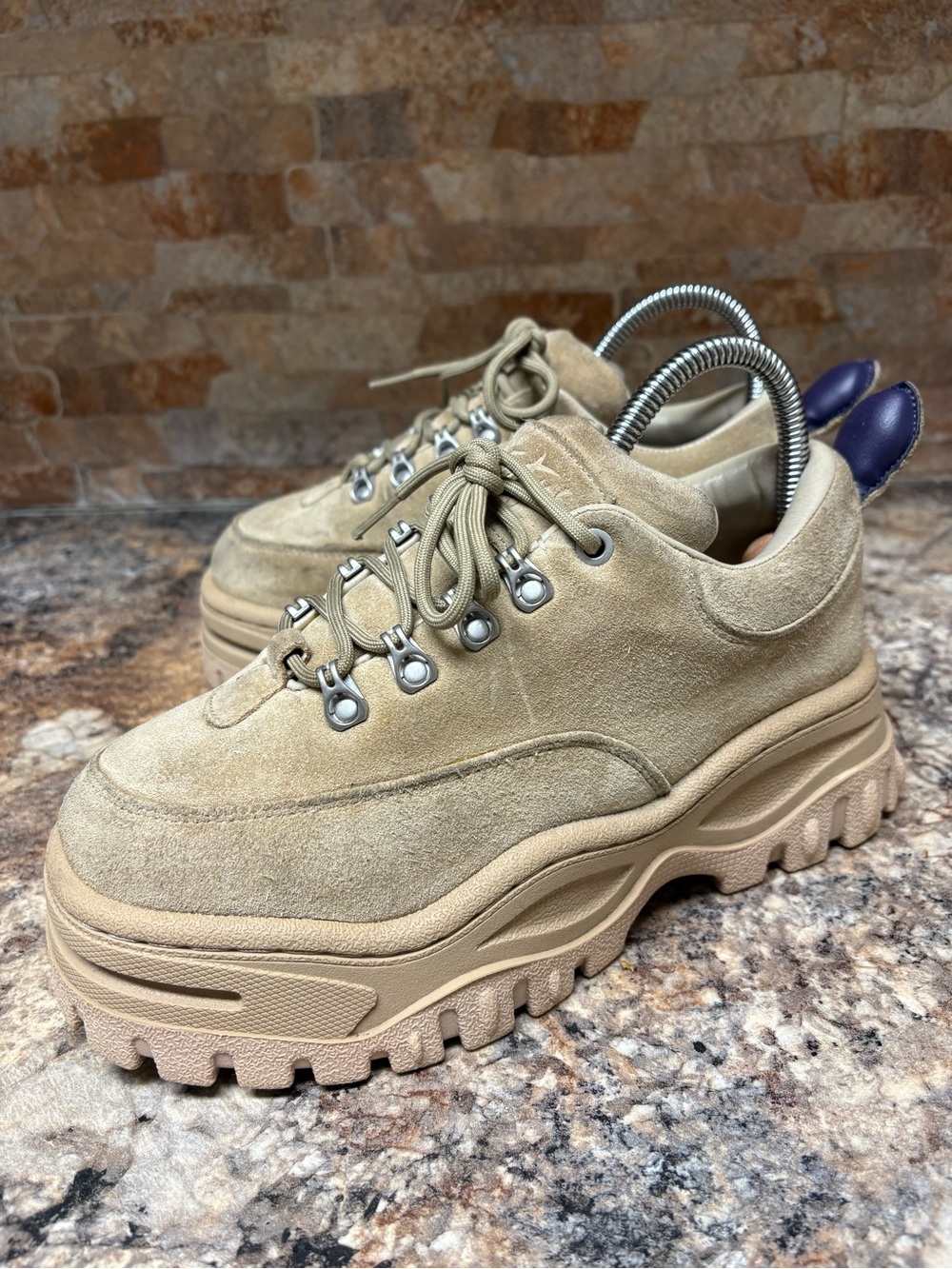 Eytys Angel Shoes Beige Tan Suede Womens Size 7